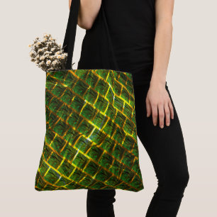 Bolso De Tela ¿Fundo com imagem verde solapa dourada?