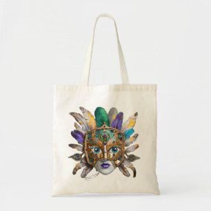 Bolso De Tela Fúnela de Mardi Gras y máscara Metalizado
