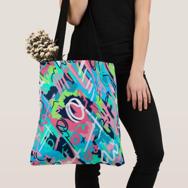 Bolso De Tela Funky Abstract Art (Detalle)