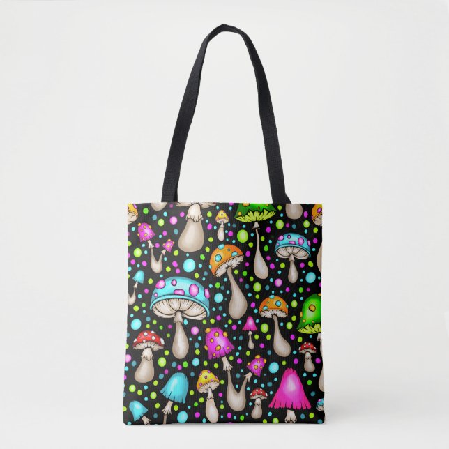 Bolso De Tela Funky Groovy Mushroom (Anverso)
