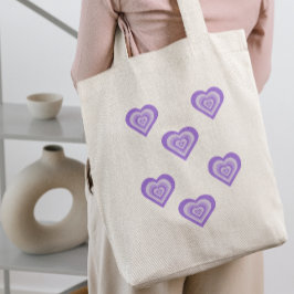 Bolso De Tela Funky Heart 2000s Y2K 90s Retro Purple Tote Bag