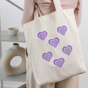 Bolso De Tela Funky Heart 2000s Y2K 90s Retro Purple Tote Bag