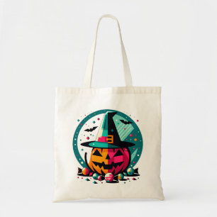 Bolso De Tela Funky Pop Art Pumpkin Witch Hat Candy