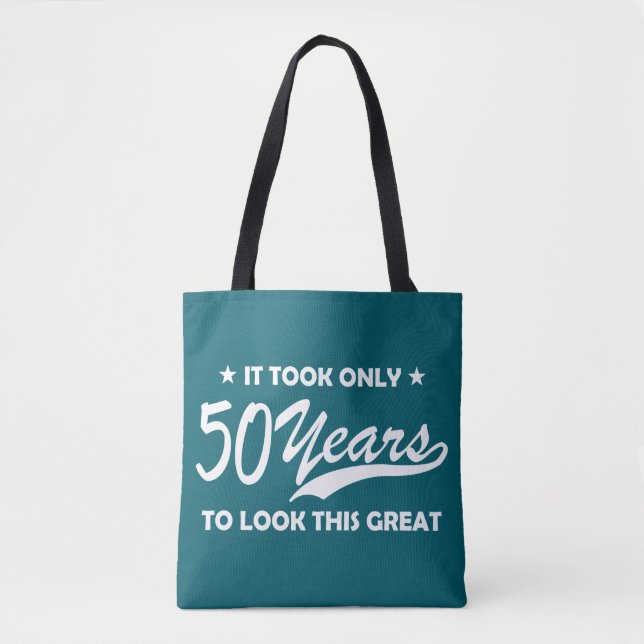 Bolso De Tela Funny 50th Birthday Retro Typography (Anverso)