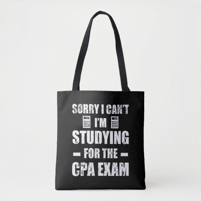 Bolso De Tela Funny Accountant CPA Exam Estudiando Contabilidad (Anverso)
