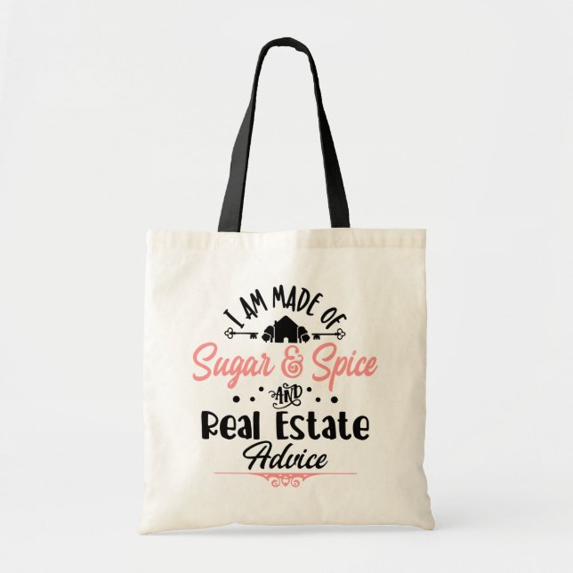 Bolso De Tela Funny Agente Inmobiliario Gift House Broker Realto (Frente)