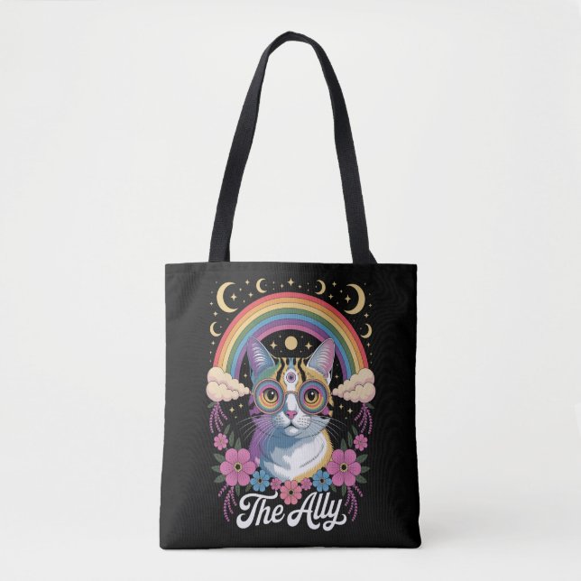 Bolso De Tela Funny Ally Ca Pride Gafas de Sol Orgullo Gay LGBTQ (Anverso)