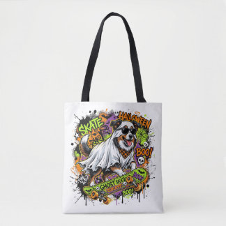 Bolso De Tela Funny American Shepherd Ghost Skateboard Halloween