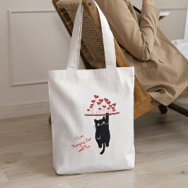 Bolso De Tela Funny Black Cat Hanging Out Valentine's Day