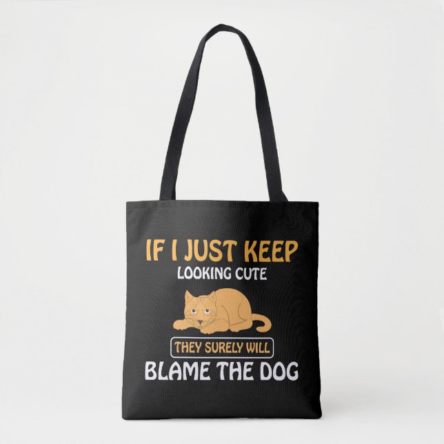BOLSO DE TELA FUNNY CAT (Anverso)