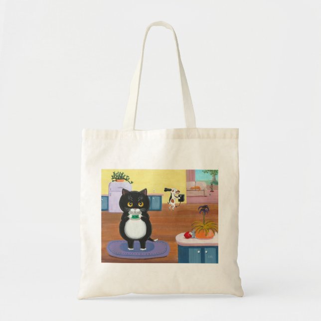 Bolso De Tela Funny Cat Dog Personalizado (Frente)