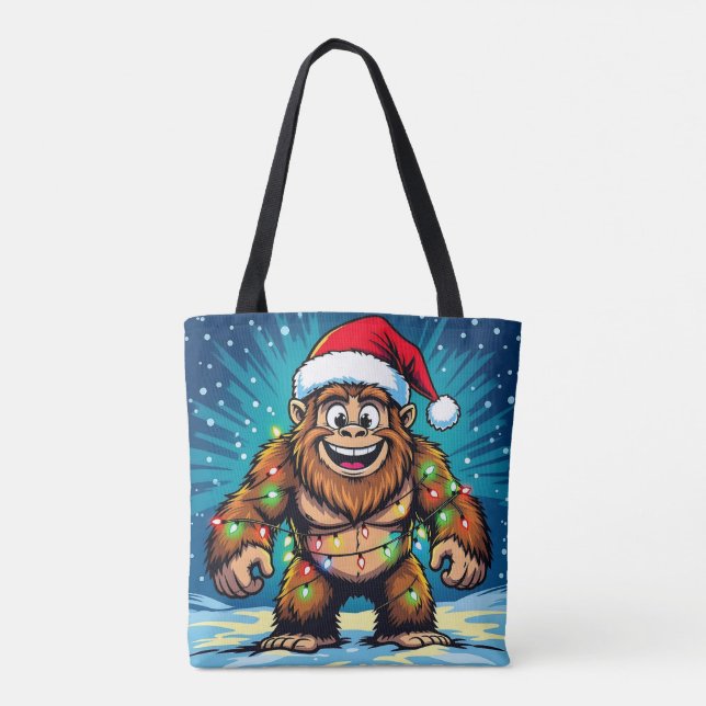 Bolso De Tela Funny Christmas Bigfoot   (Reverso)
