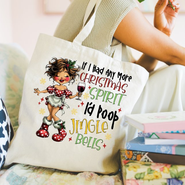 Bolso De Tela Funny Christmas Spirit Tote Bag (Personalize this cute Christmas Spirit design. )
