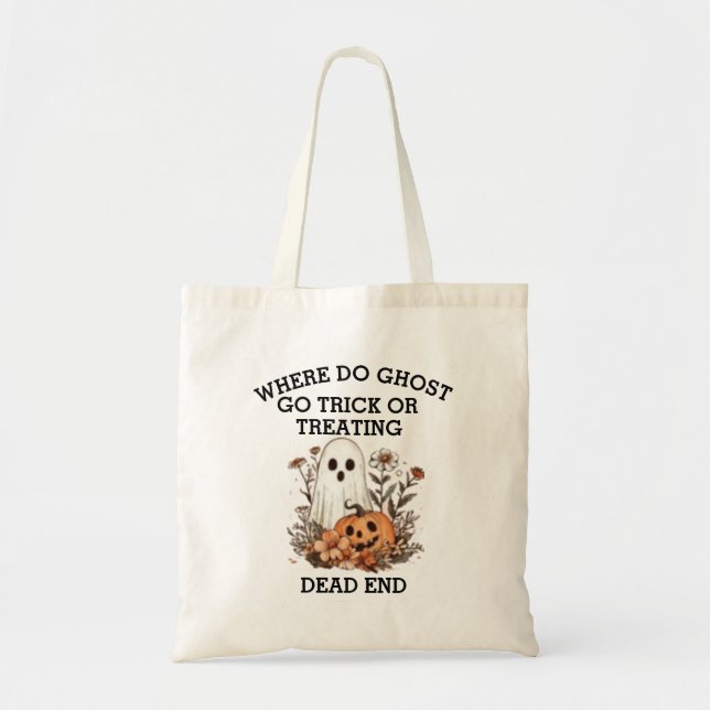 Bolso De Tela Funny cita fantasma de Halloween (Frente)