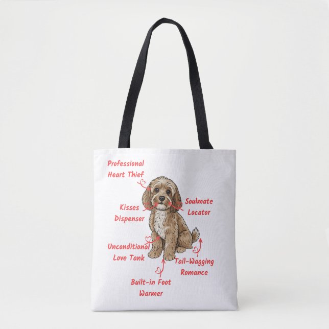 Bolso De Tela Funny Cockapoo Anatomy - Unique Valentine Gift (Anverso)