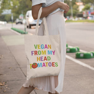 Bolso De Tela Funny Colorful Vegan de la cabeza a mis tomates
