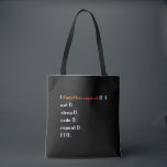 Bolso De Tela Funny Computer Science Coder Programmer (Función)<br><div class="desc">Un regalo divertido para programador,  jugador,  experto en informática,  desarrollador de software,  administrador de TI,  nerd y experto en informática. Sorpresa perfecta para una risa con amigos,  familiares y colegas en la escuela o en el trabajo.</div>