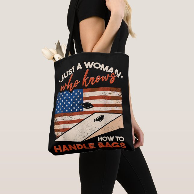 Bolso De Tela Funny Cornhole American Flag Cornhole (Detalle)