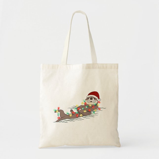 Bolso De Tela Funny Cute Navidades Otter (Frente)