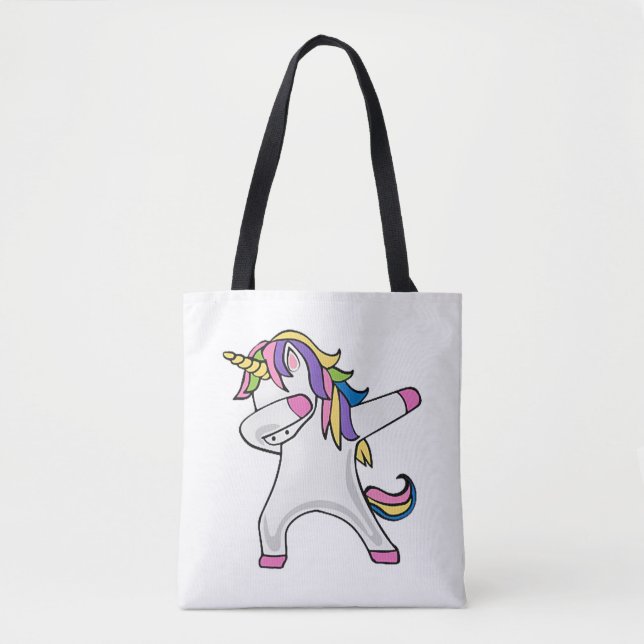Bolso De Tela Funny Dabbing Unicorn (Anverso)