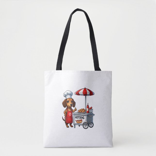 Bolso De Tela Funny Dachshund Perro Weiner Sausage Hotdog Sandwi (Anverso)