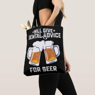 Bolso De Tela Funny Dará Consejos Dentales Para La Cerveza