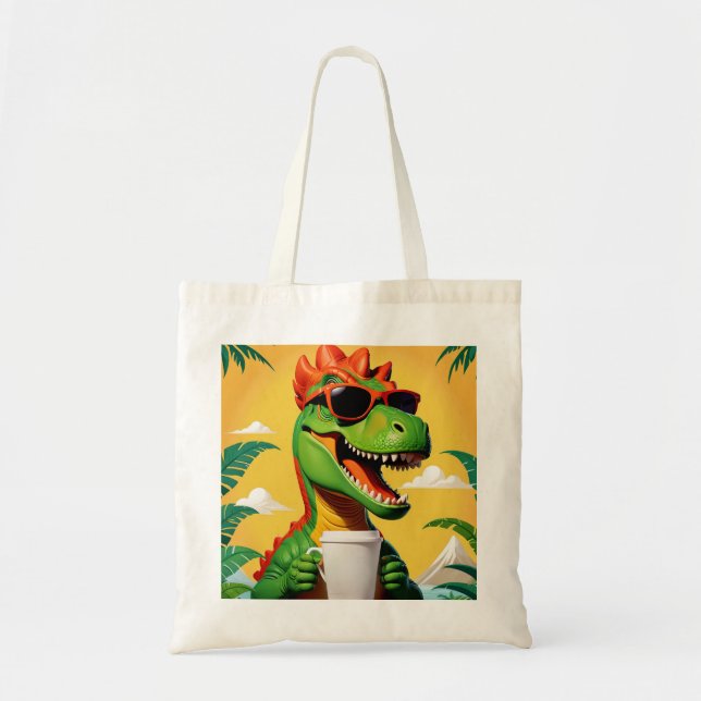 Bolso De Tela Funny de los dinosaurios T-Rex (Frente)