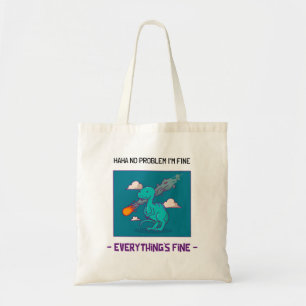 Bolso De Tela Funny Dinosaurio Asteroide Todo está bien