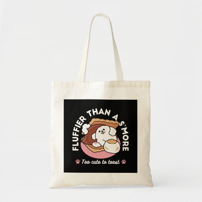 Bolso De Tela Funny Dog and S’more Design – Kawaii Pet Lover Pun (Frente)