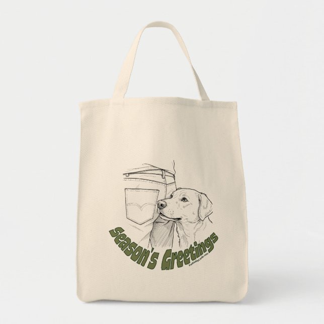 Bolso De Tela Funny Dog Lover Season's Greetings Christmas (Frente)