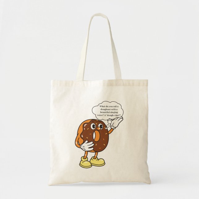 Bolso De Tela Funny Doughnut Chiste Tote Bag (Frente)