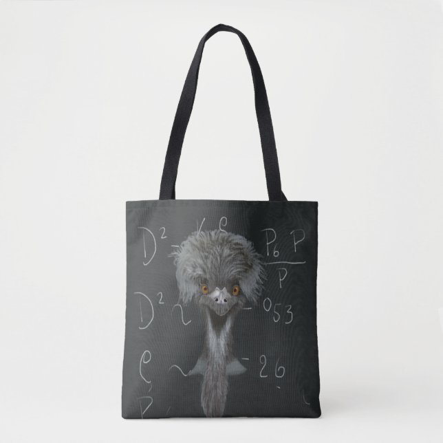Bolso De Tela Funny Emu Einstein (Anverso)