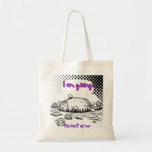 Bolso De Tela Funny Exhausted Cat T-Shirt – Giving My Best