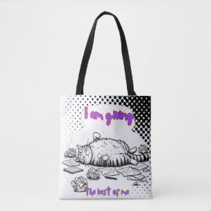 Bolso De Tela Funny Exhausted Cat T-Shirt – Giving My Best