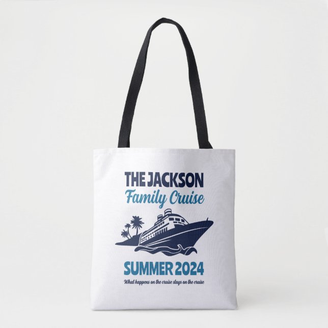 Bolso De Tela Funny Familia Cruise Vacation Beach Holiday (Anverso)