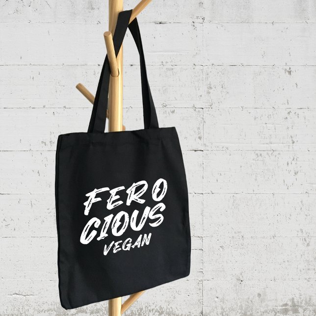 Bolso De Tela Funny Ferocious Vegan, Minimalista (Subido por el creador)