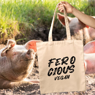 Bolso De Tela Funny Ferocious Vegan, Minimalista