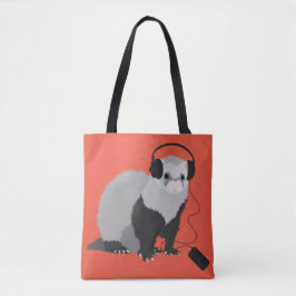 Bolso De Tela Funny Ferret Music Lover