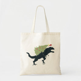 Bolso De Tela Funny Festive Dino Christmas