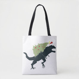 Bolso De Tela Funny Festive Dino Christmas