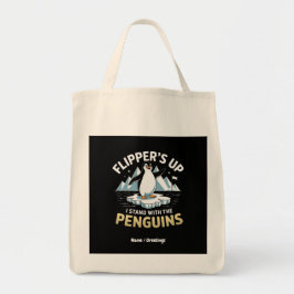 Bolso De Tela Funny Flippers Up, Stand With The Pingüins Bold