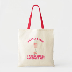 Bolso De Tela Funny Floral Wine Hangover Kit Bachelorette