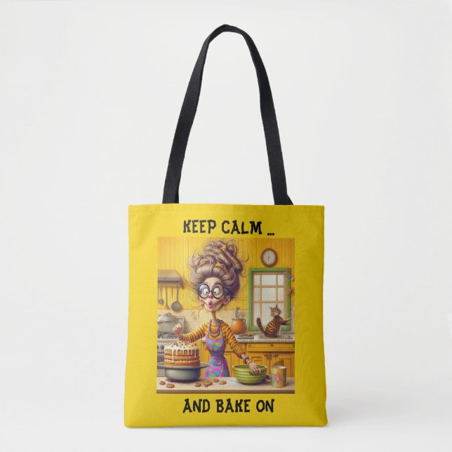 Bolso De Tela Funny Frazzled lady baker personalizado (Anverso)