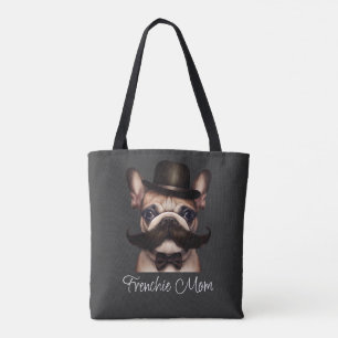 Bolso De Tela Funny Frenchie Personalizado Gray