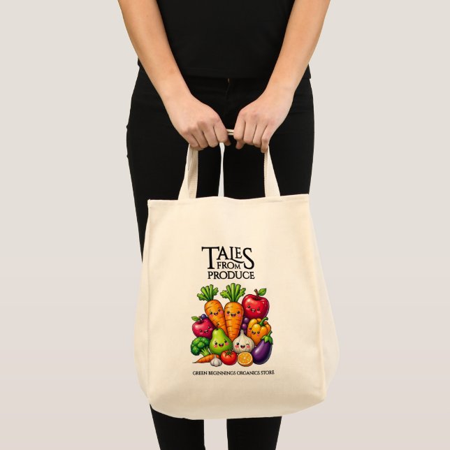 Bolso De Tela Funny Fruits Veggies Tales from Produce Grocery (Anverso (producto))