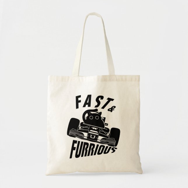 Bolso De Tela Funny FURRurious car drive cat (Frente)