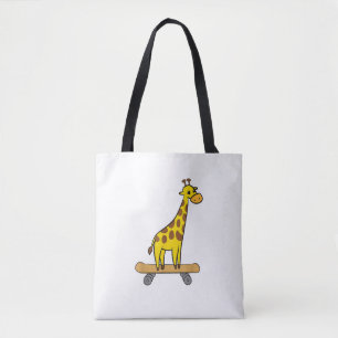 Bolso De Tela Funny Giraffe Lover Giraffe Skateboard