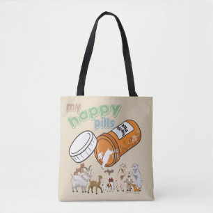 Bolso De Tela FUNNY GOATS PERSONALIZAR Mis Píldoras Felices Ge