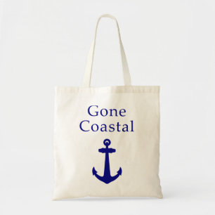Bolso De Tela Funny Gone Coastal Nautical Blue Anchor