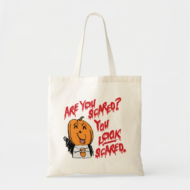Bolso De Tela Funny Halloween Are You Scared? (Frente)